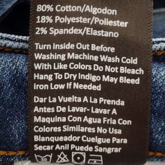 Risen Stretch High Rise Medium Wash Raw Hem Straight Jean 2X 18 20 Plus XRDP1282 - Picture 10 of 12